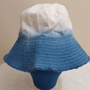 Zara Light Blue and White Bucket Hat